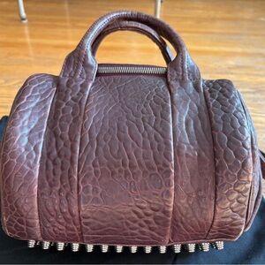 Alexander Wang Rocco Bag , Burgundy with Silver-Toned Hardware, Studded bottom.